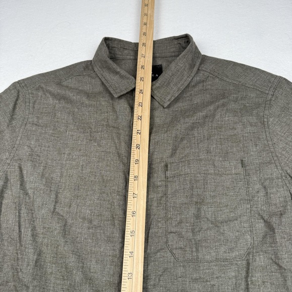 Sitka Shirt Mens Medium Olive Hemp Blend Short Sleeve Button Up Recycled Outdoor - Picture 3 of 6